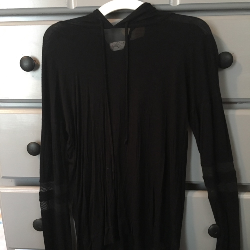 Black mesh hoodie